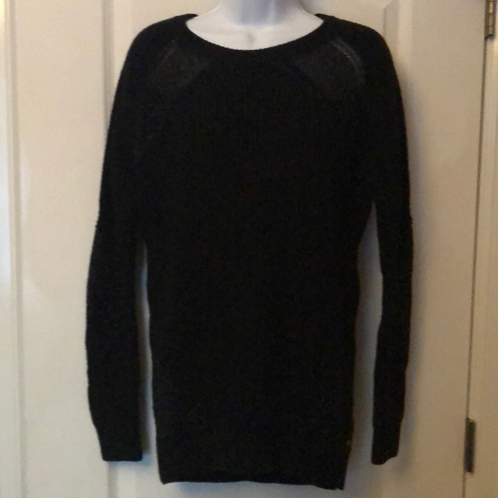 One Grey Day REVOLVE Black Wool Knit Pullover Longline Tunic Sweater Top